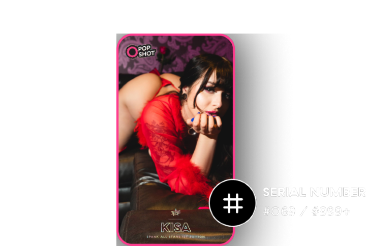 Pop Shot NFT of Model Kisa Crawling in Red Lace Lingerie